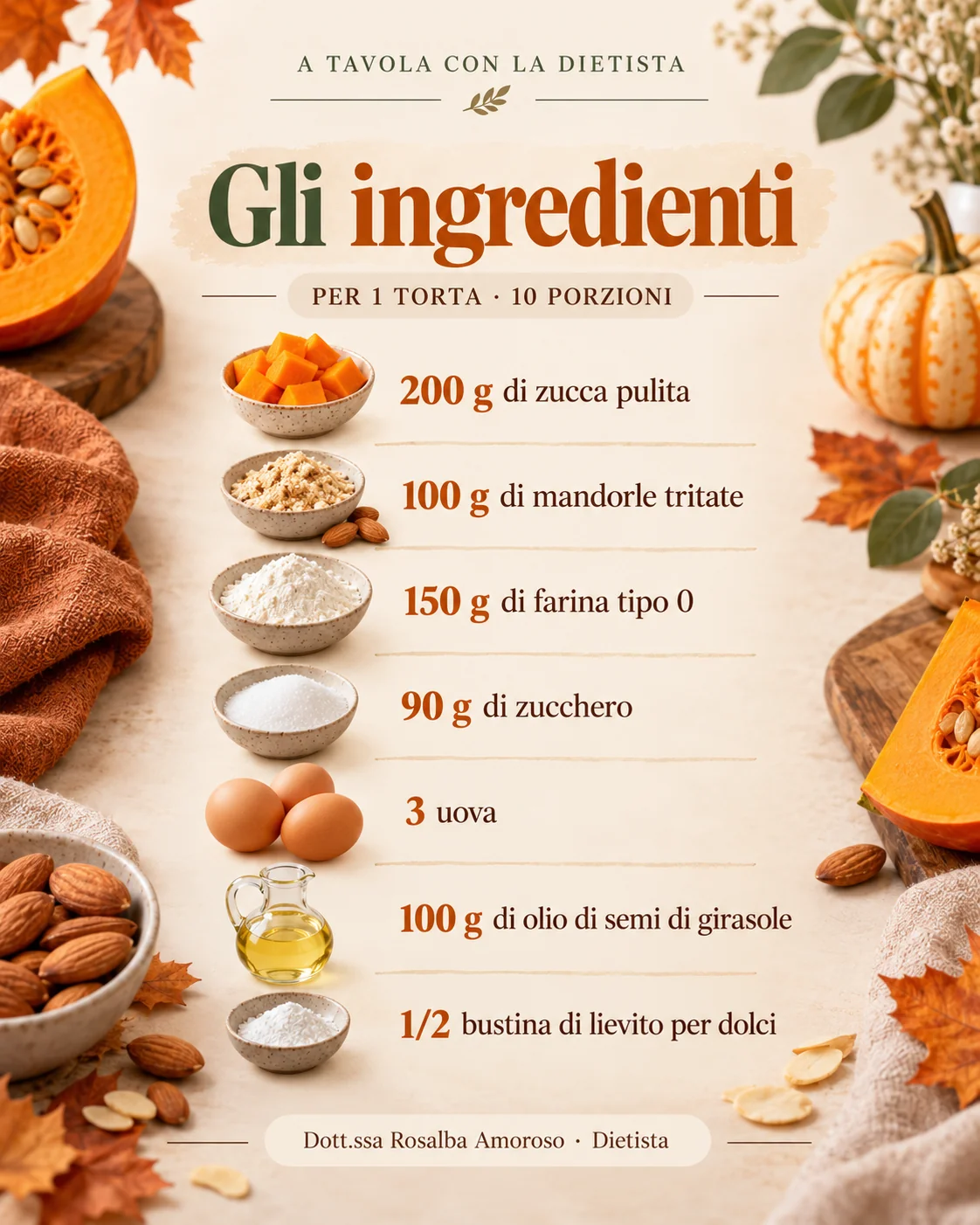 Torta alla zucca e mandorle – scheda 2 di 6