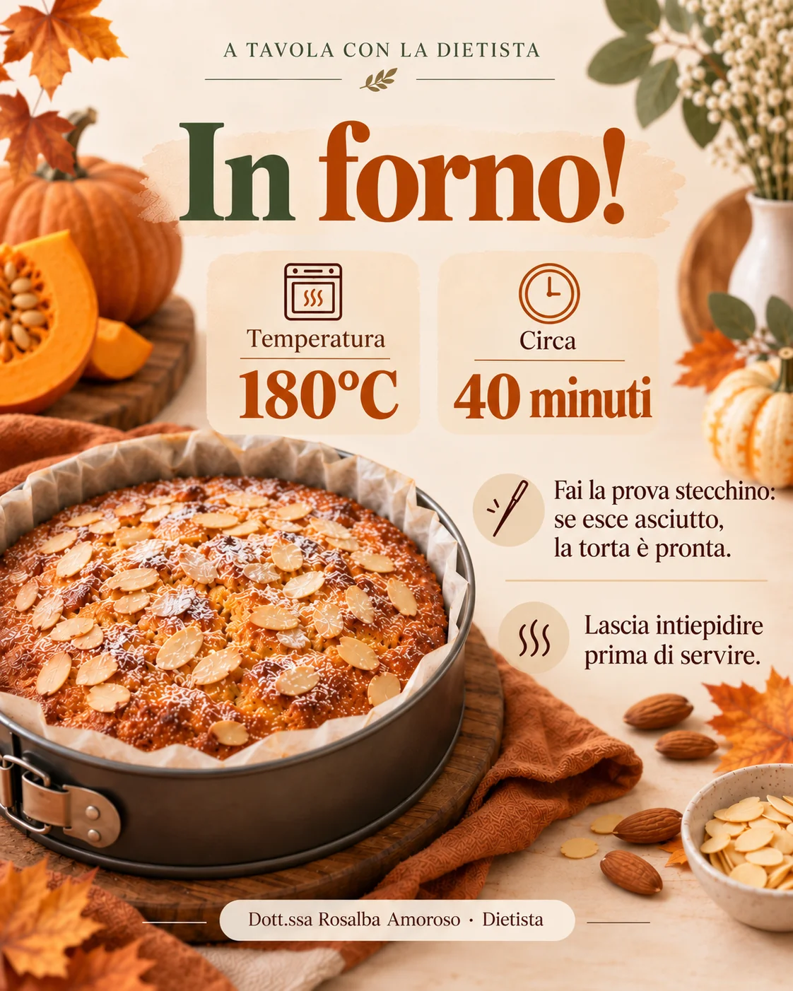 Torta alla zucca e mandorle – scheda 5 di 6