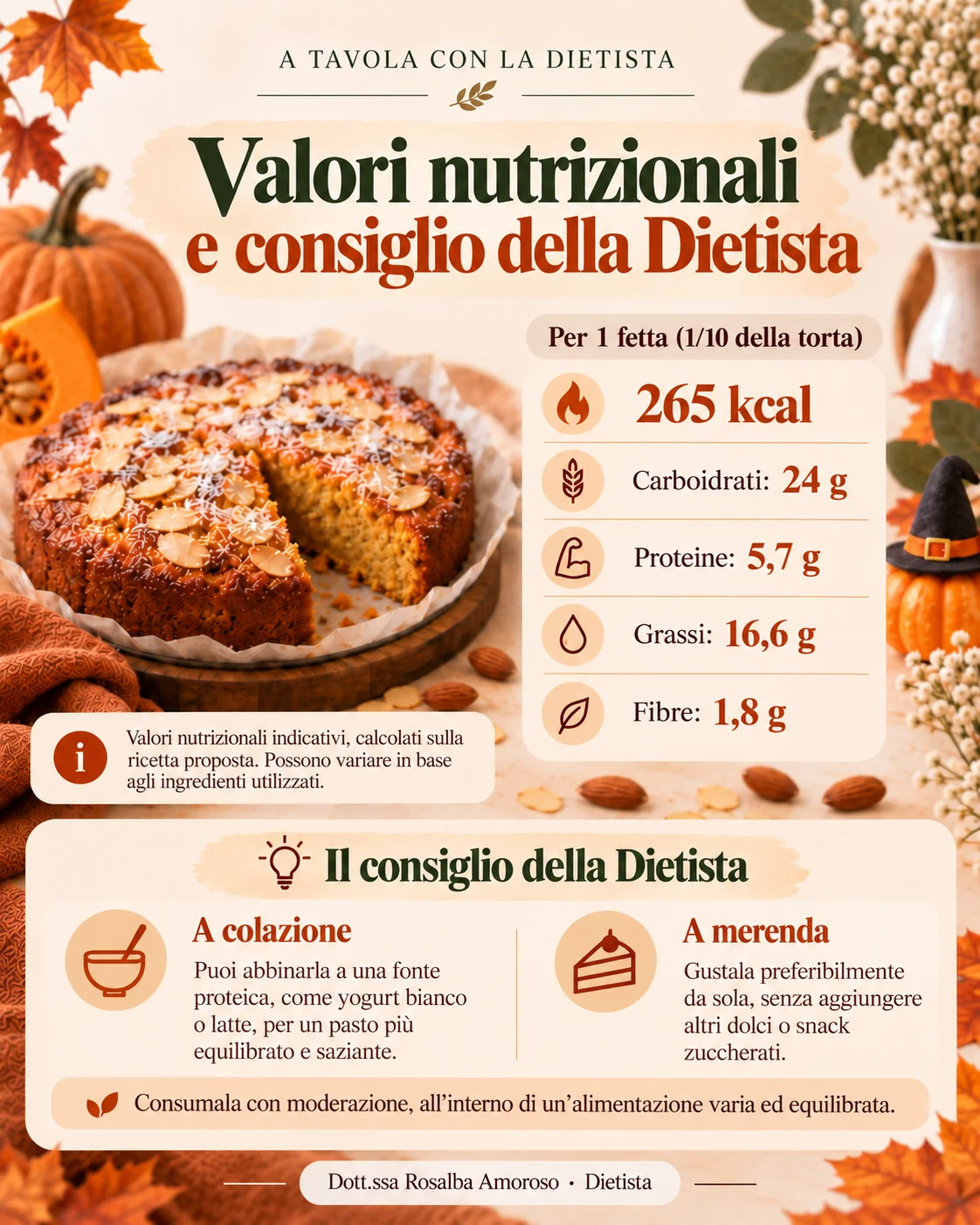 Torta alla zucca e mandorle – scheda 6 di 6
